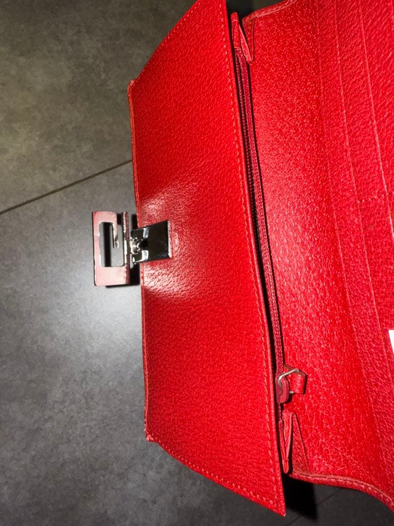 グッチ GUCCI 長財布 G金具 赤　小物 レザー Wホック レディース