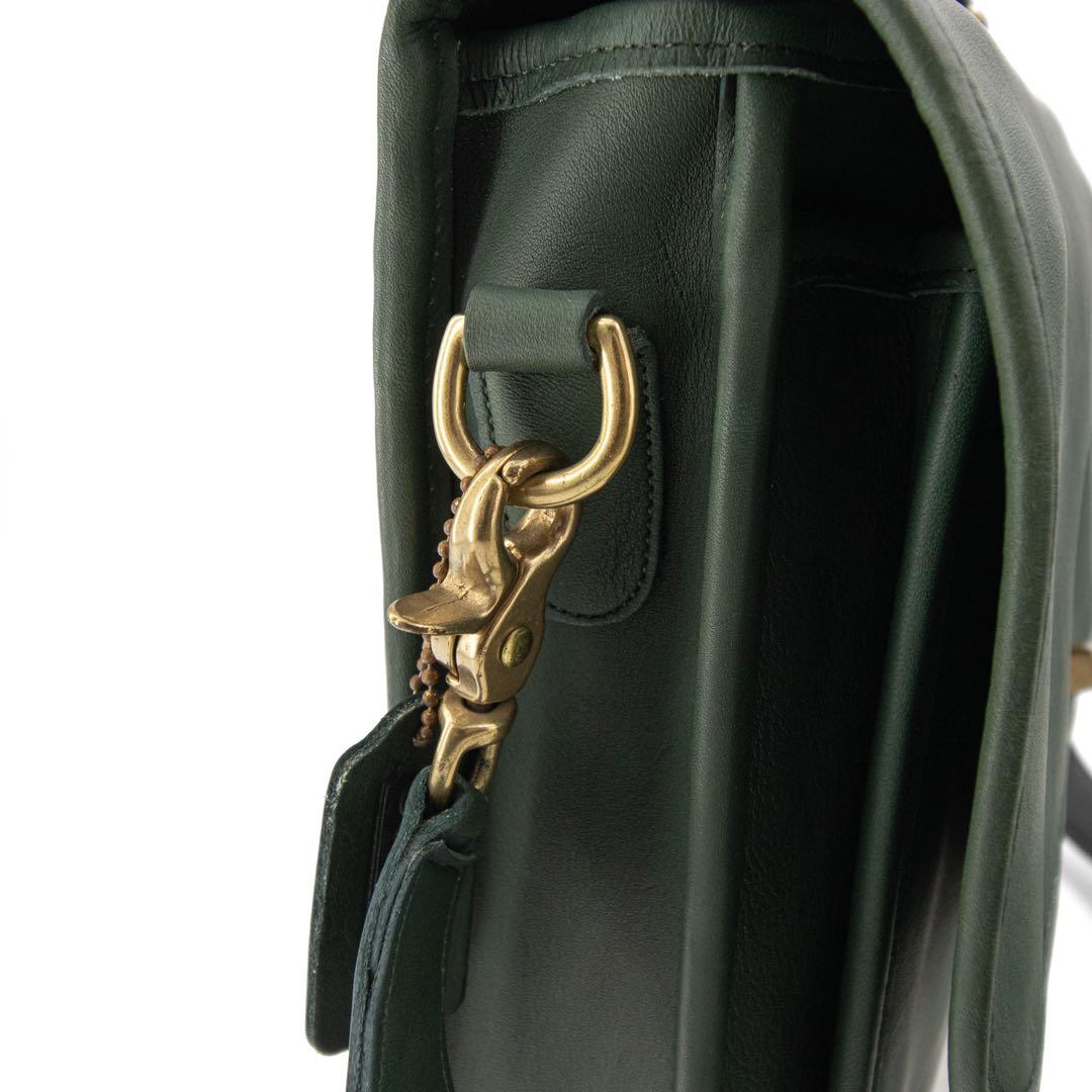 Z987【美品】オールドコーチ　ビジネスバッグ　ショルダー　ターンロック　緑