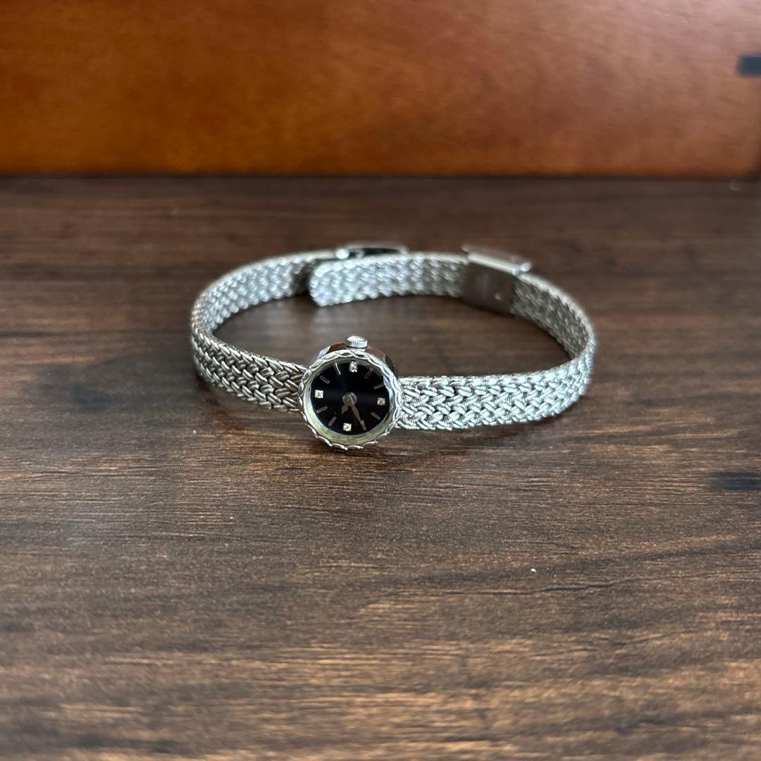 ageteアガット シルバー色 ステンレス 時計 バングル 小傷あり 電池切れ