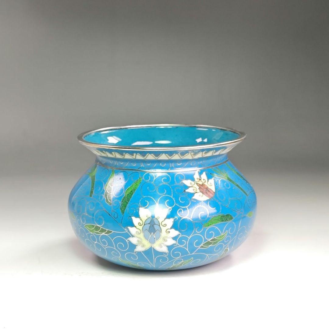 イ884 健水『黄井仁作』『鵬雲斎好　唐物七宝　健水　共箱』茶道具　こぼし　茶受