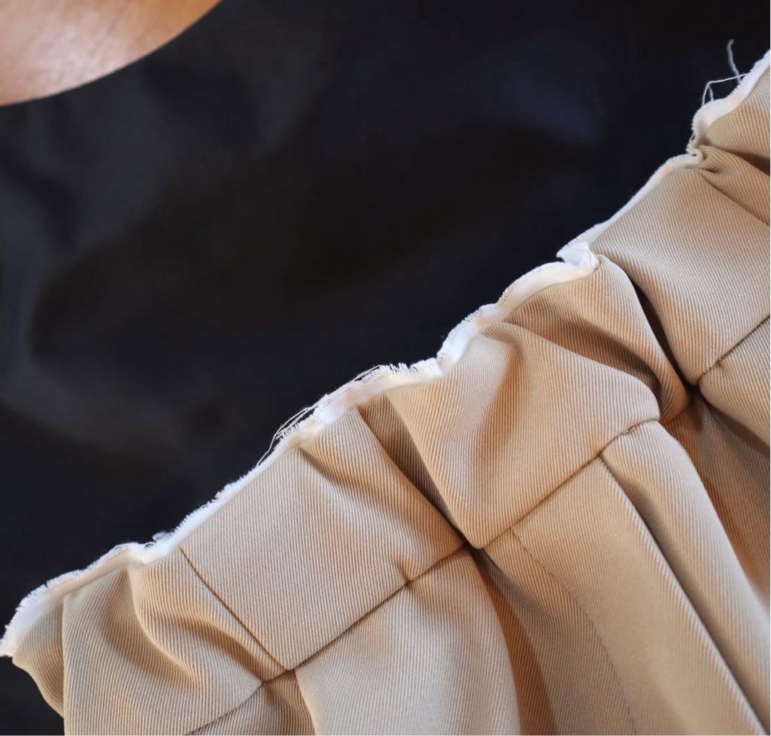 【epa】twill wide pants ツイルワイドパンツS ベージュ