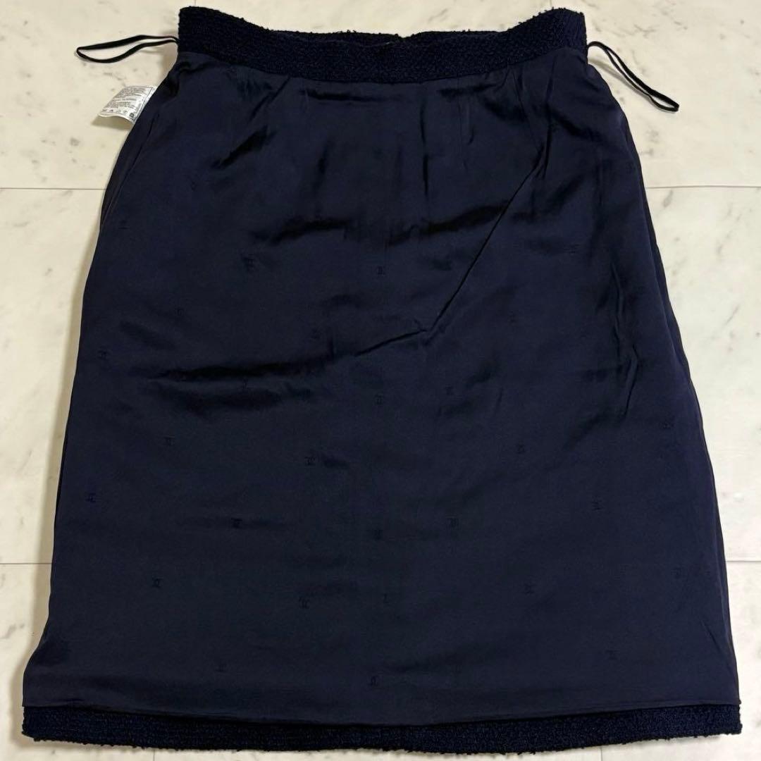【未使用 タグ付き】CHANEL ココマーク ツイード スカート ネイビー 40