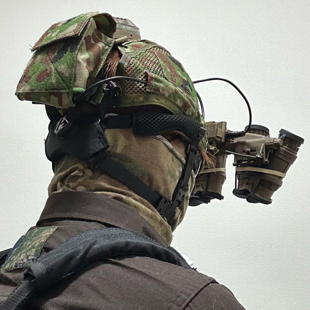 陸自迷彩NVGナイトキャップ　新型　ナイトビジョン　暗視眼鏡　AN/PVS 14