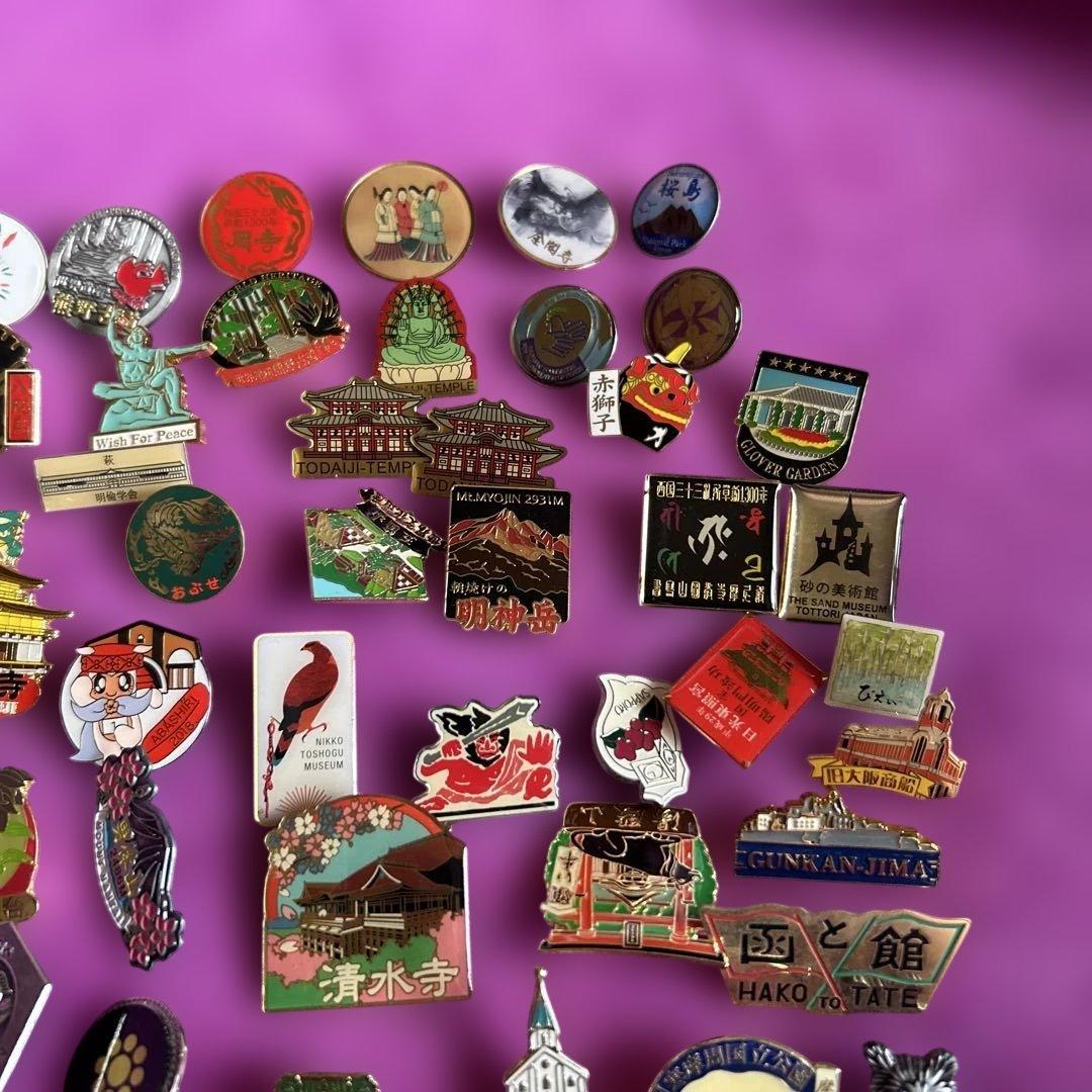 ご当地 ☆観光地 名所デザイン ピンバッジ ピンズ まとめ売り☆レトロ 119個