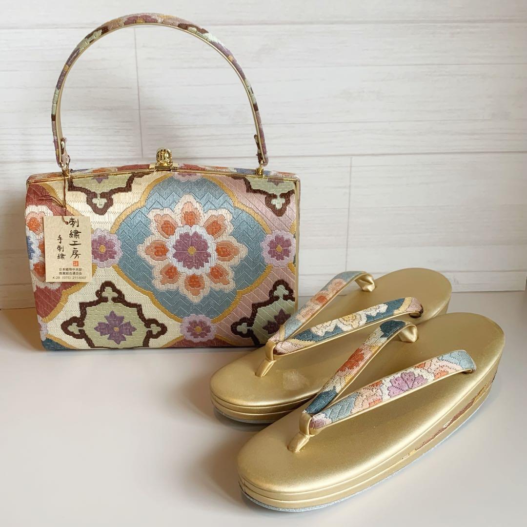 ★新品★高級希少　豪華 手刺繍の草履バッグセット　草履訳あり　礼装　留袖　成人式