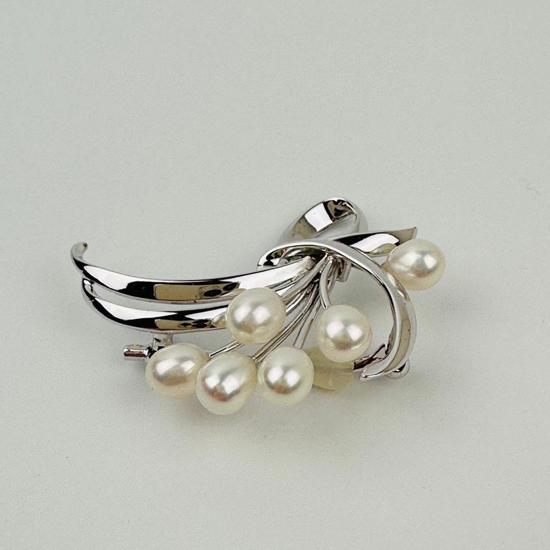 美品　タサキ　シルバーパールブローチ 約5cm コサージュ　アクセサリー
