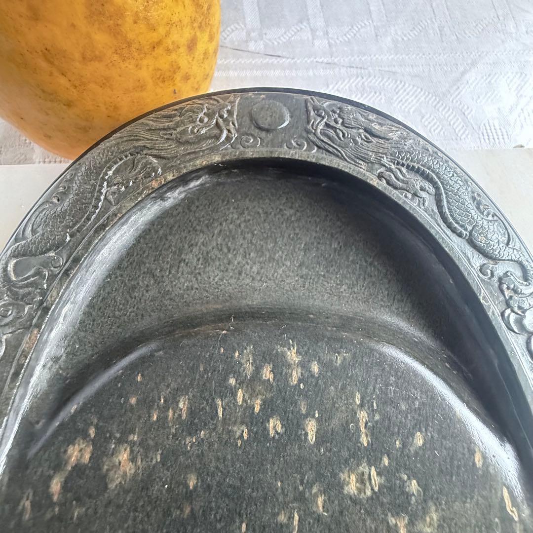 超限定出品‼️端渓硯『DRAGON双龍蛋形硯』」昇竜蛋形金星唐木箱蓋証明書付1点③