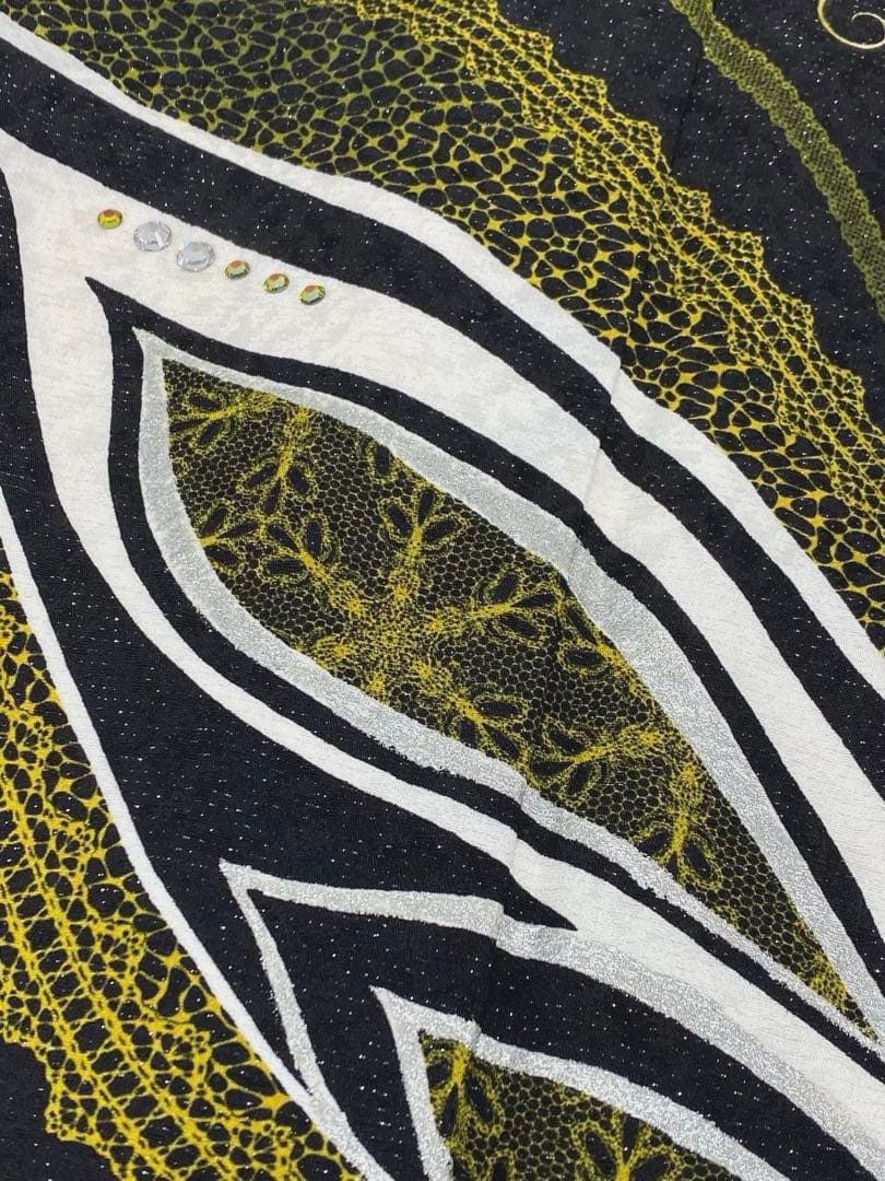 ブランド振袖 豪華 銀通し ストーン 銀彩 身丈165cm パールトーン加工済