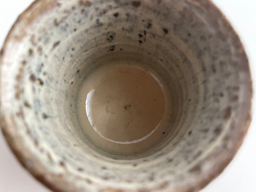 陶芸家　作家物　内村慎太郎　朝鮮唐津　盃　筒盃　ぐい呑　酒器　共箱