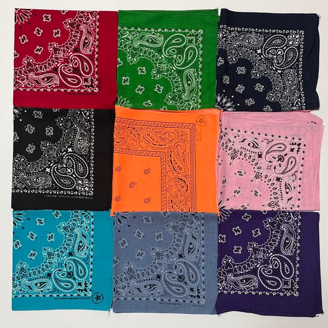 古着　US バンダナ　9枚まとめ売り　ヴィンテージ　ペイズリー　24