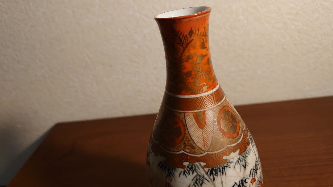 古九谷　九谷焼　徳利　明治九谷　庄三　飯田屋　宮本屋窯　赤絵　金彩　本金　１客