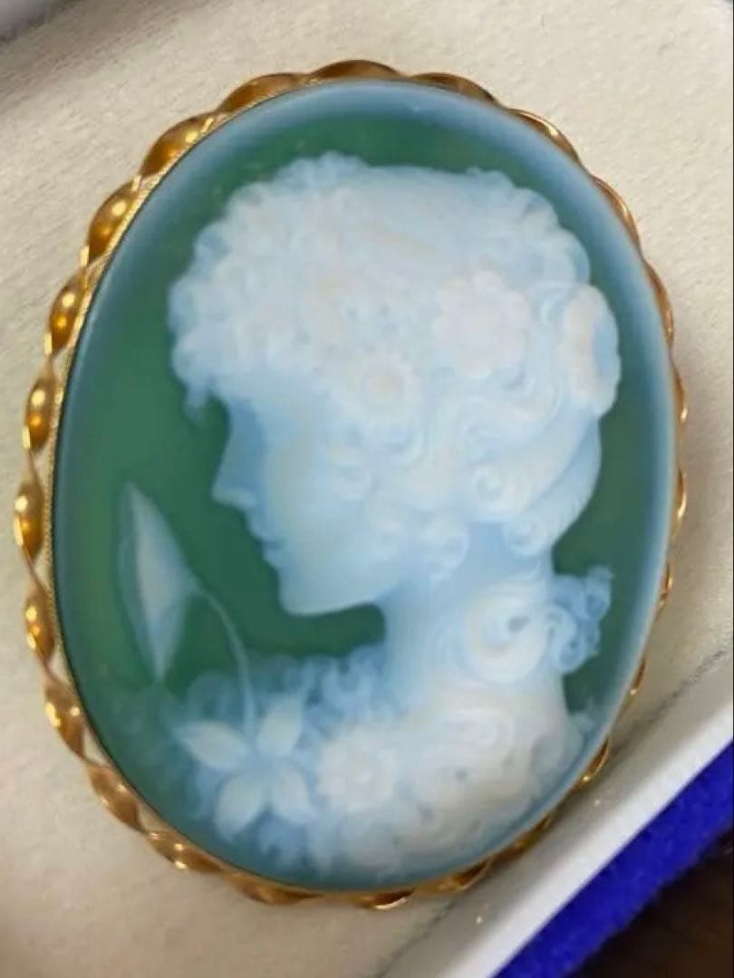 カメオ K18 ペンダントトップ ブローチ