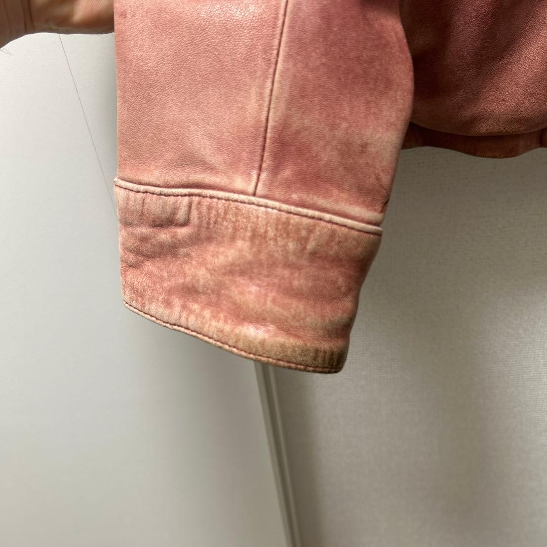 AVIREX ライダースジャケットシングル　シープスキン　ワインレッド