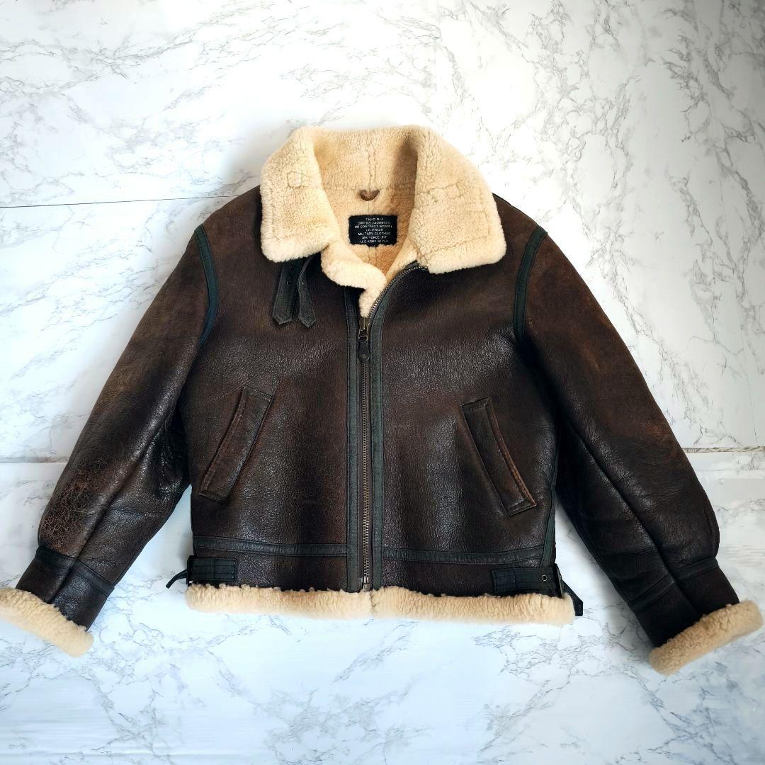 【KeNshiro】ムートンジャケット B3 本革 リアルレザー 裏地ボア