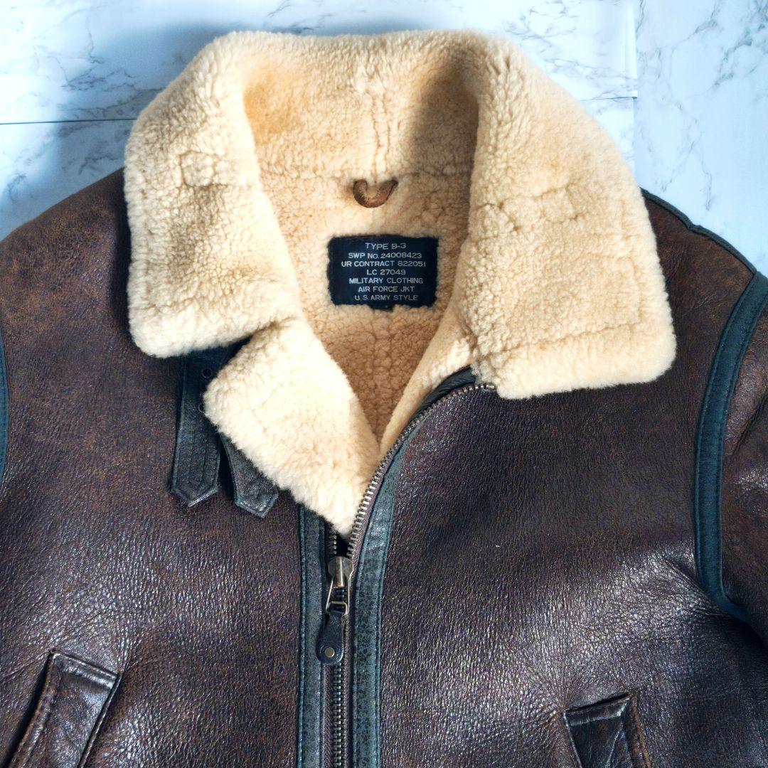 【KeNshiro】ムートンジャケット B3 本革 リアルレザー 裏地ボア