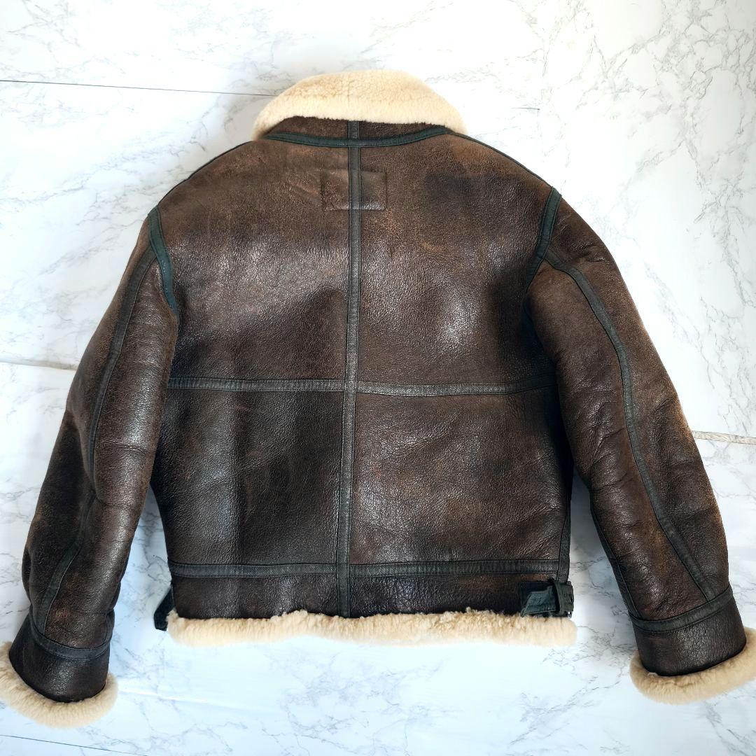 【KeNshiro】ムートンジャケット B3 本革 リアルレザー 裏地ボア