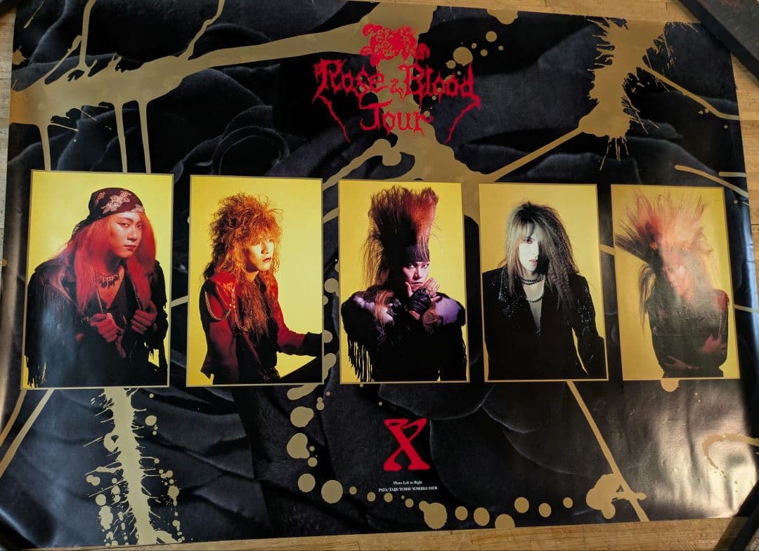 Xバンド ポスター 5点セット TAIJI XJAPAN YOSHIKI 当時物