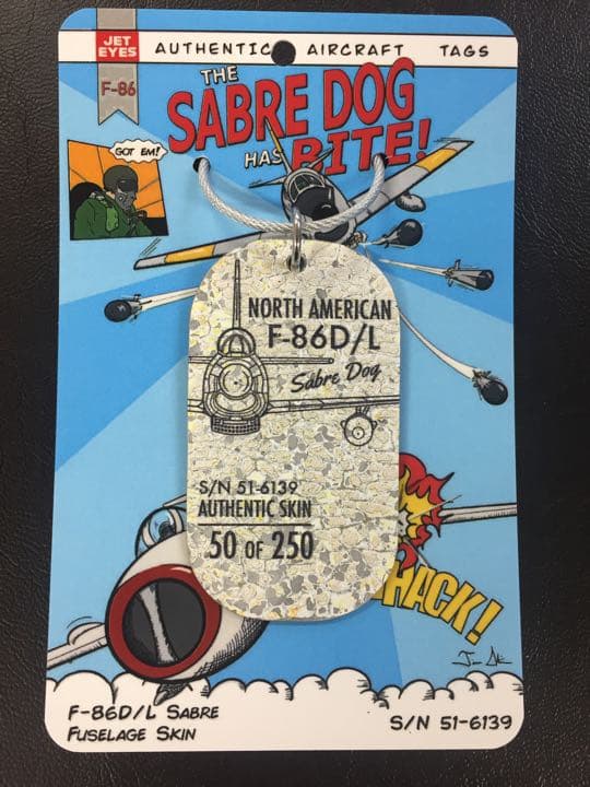 F-86D戦闘機 セイバードッグ　キーホルダー　フライトタグ 250枚限定品