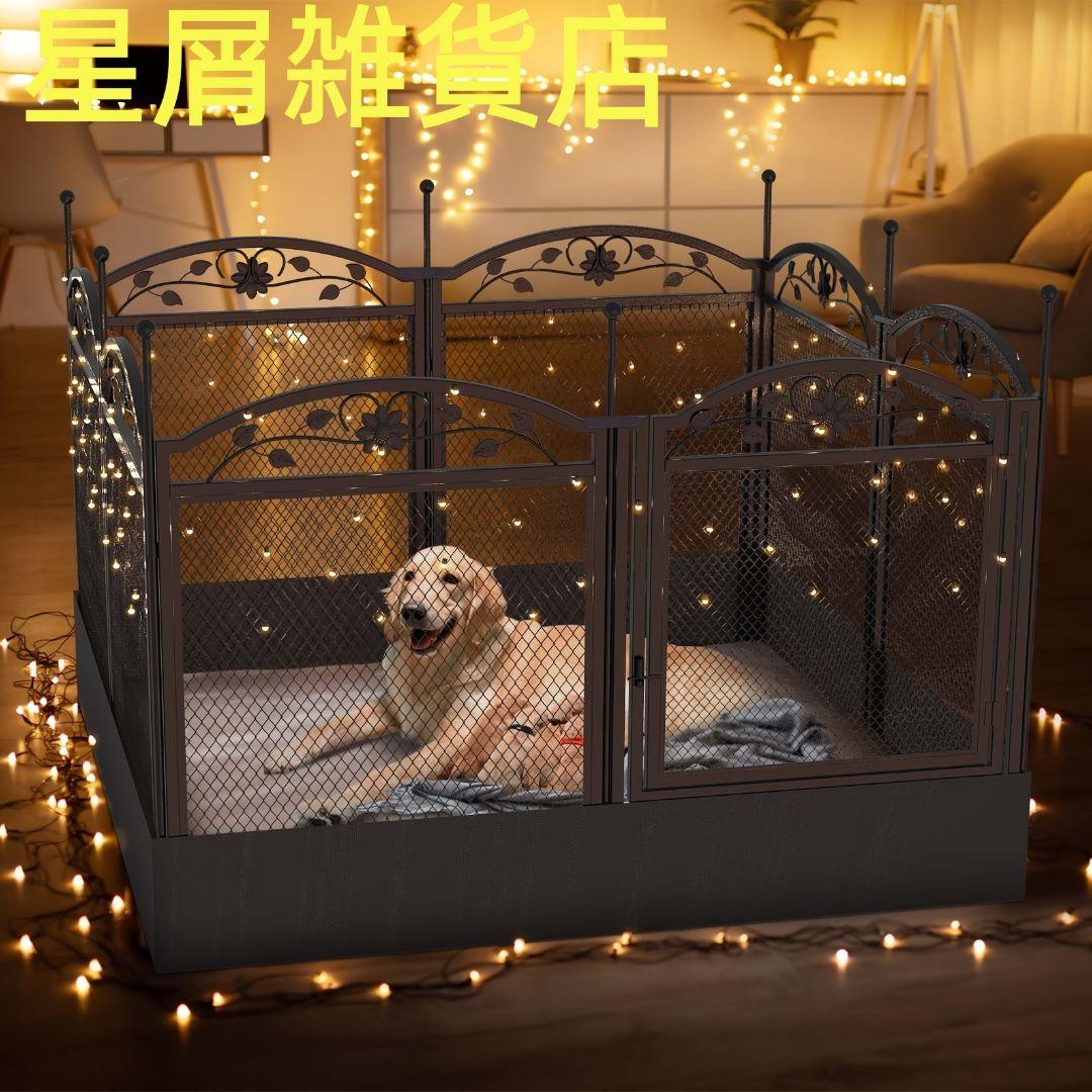 8 パネル金属犬フェンス 開閉式 トレーニング 屋内屋外適用
