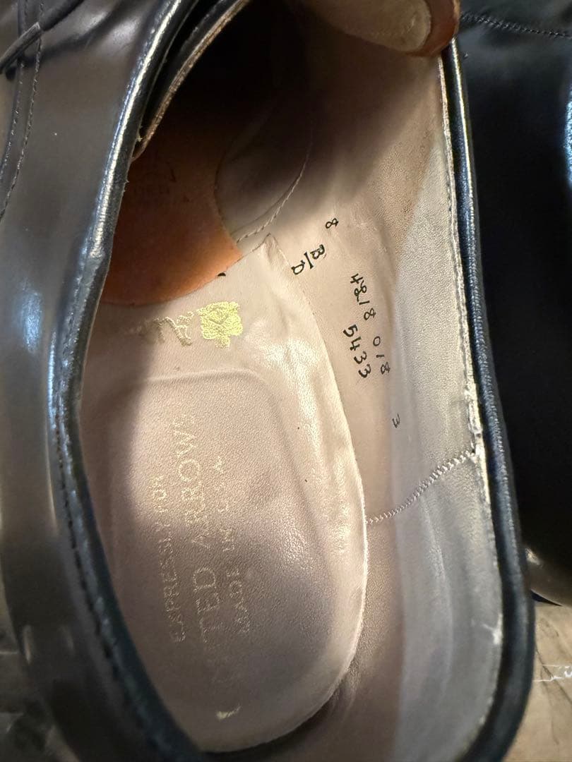 Alden ブラック ドレスシューズ　Vチップ　コードヴァン