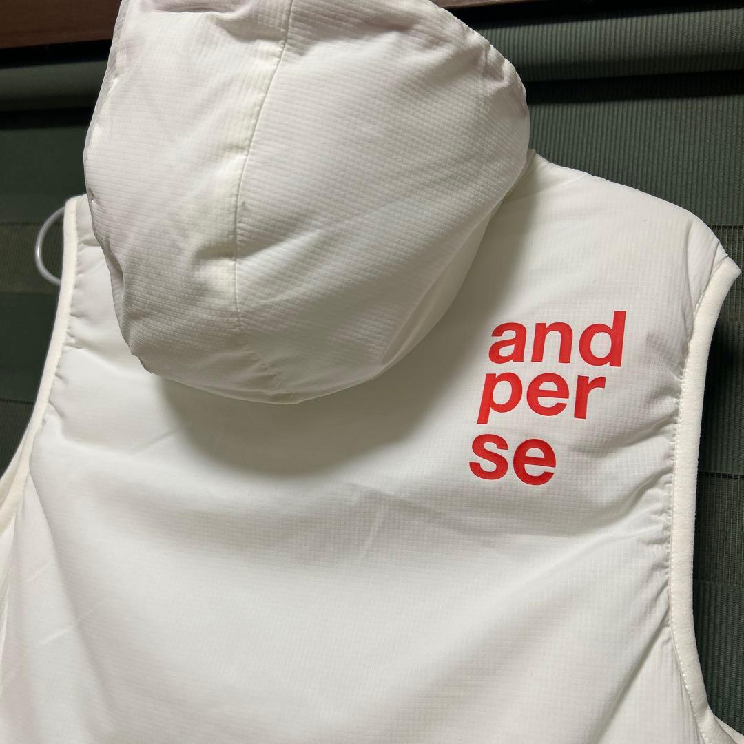 美品　and per seアンパスィ レディース中綿ダウンベスト ボア Lサイズ