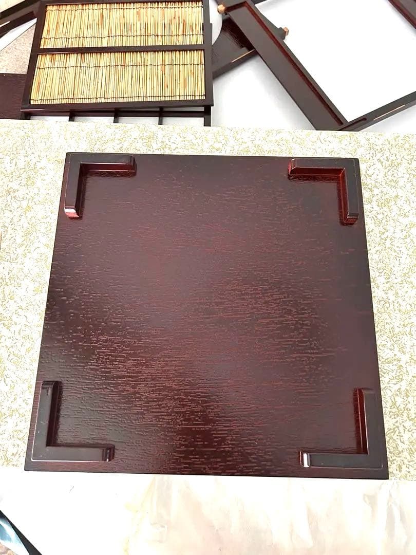 新品　茶道具吉野　組み立て式　8片　木製茶道具 格子状パネル付き