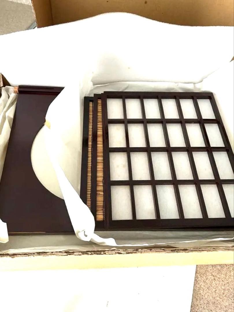 新品　茶道具吉野　組み立て式　8片　木製茶道具 格子状パネル付き