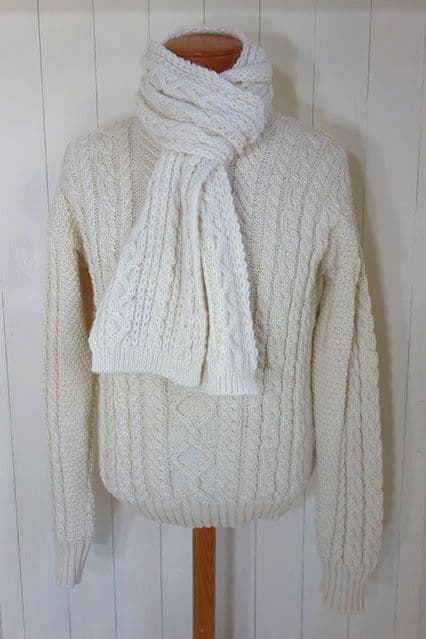 ハイランド2000★アルパカ混アラン編みニット帽＆マフラーセット未使用SHIPS