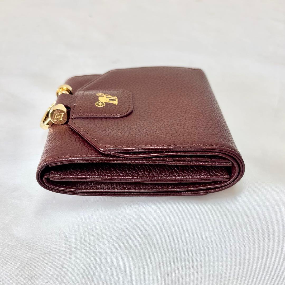 【美品】　アタオ　ロトロ　二つ折り財布　コンパクトウォレット　馬車　シボ革　人気