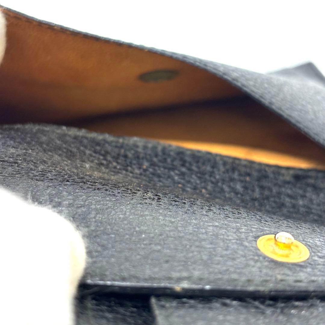 美品 グッチ GUCCI 二つ折り財布 ホースビット レザー 本革 ブラック