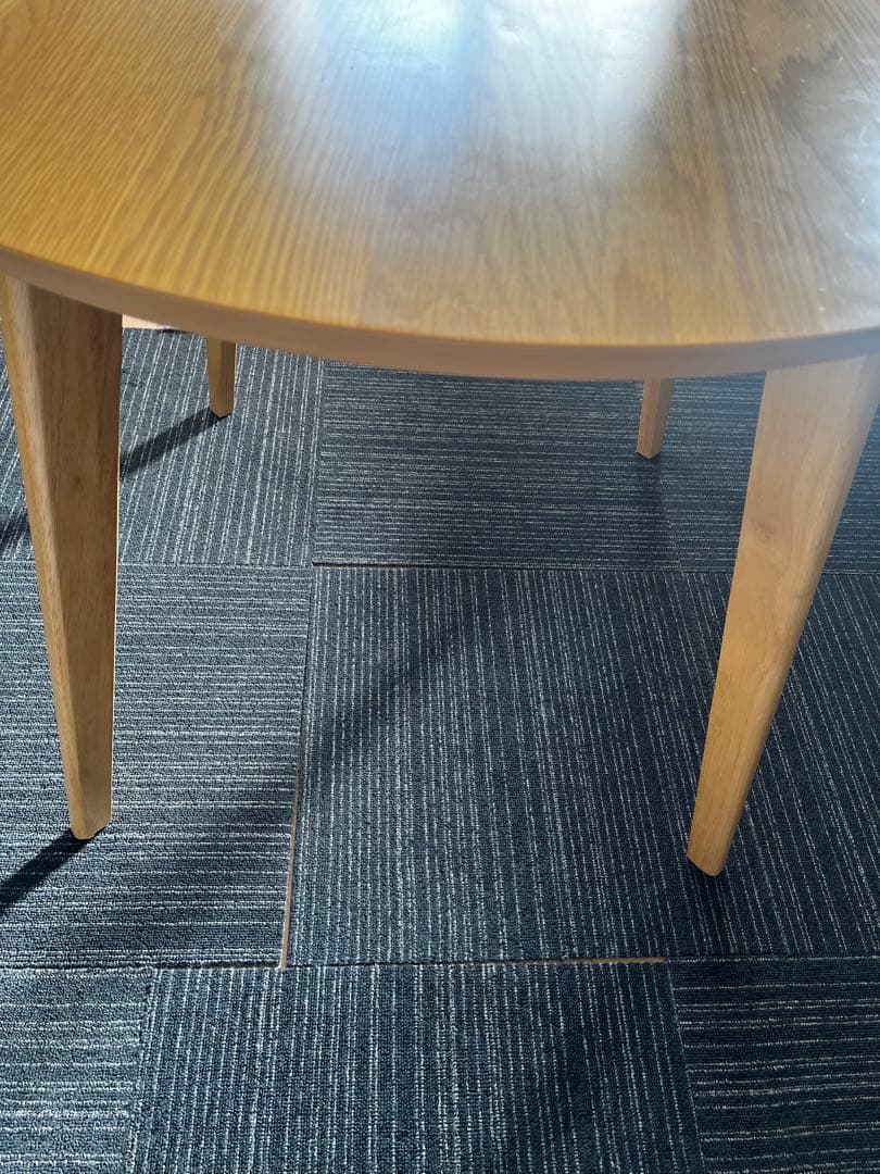 ナチュラル木製円形テーブル 約90cm