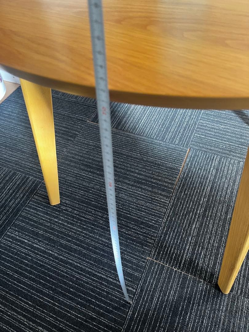 ナチュラル木製円形テーブル 約90cm