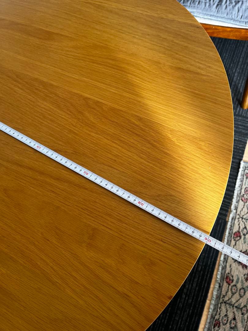 ナチュラル木製円形テーブル 約90cm
