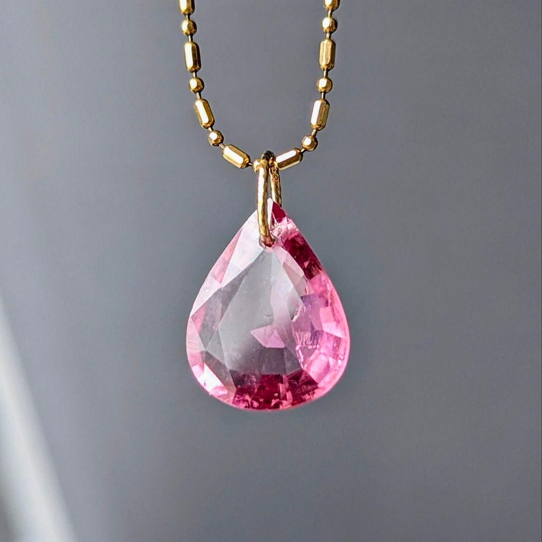 ♢N♢K18 ピンクトルマリン3.85ct ネックレスチャ―ム