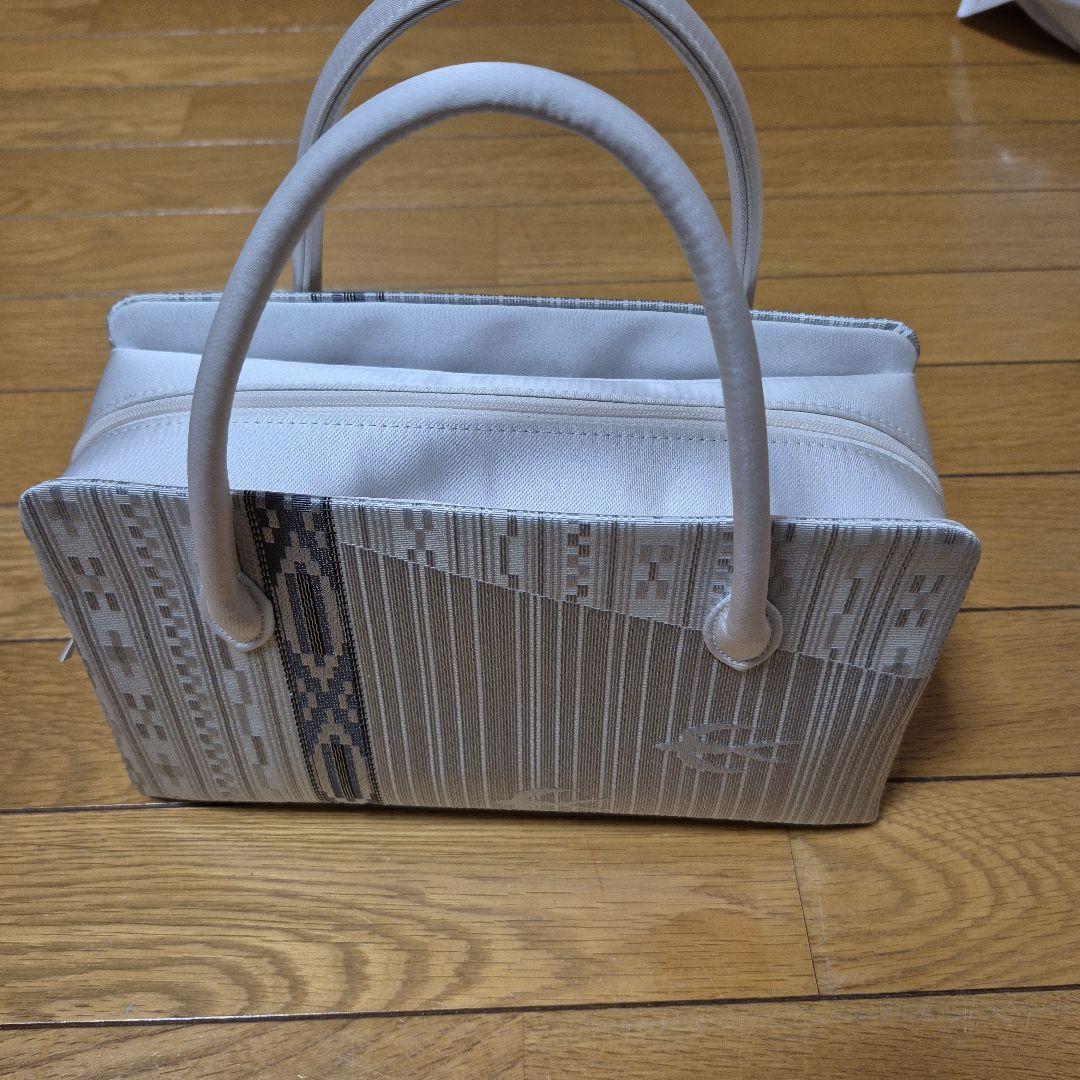 呉服店購入 和装用バッグ 利休バッグシルバー