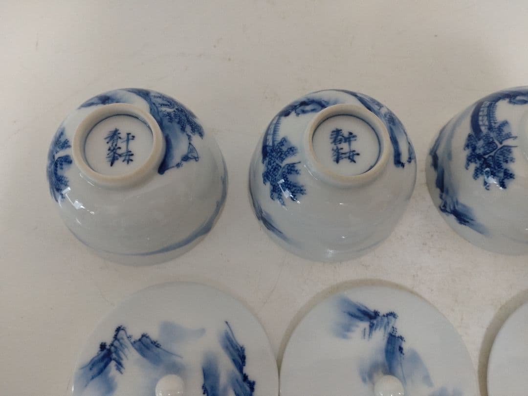 平安 春峯 茶器揃 急須 建水 茶碗五客 煎茶道具