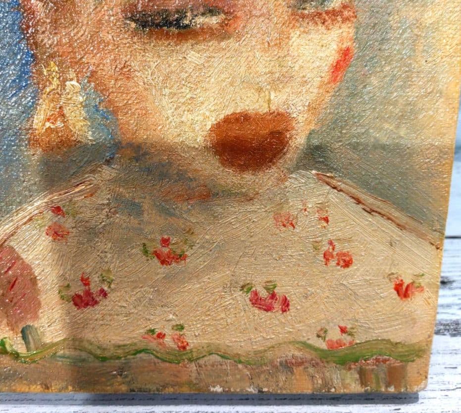 油絵　少女　齋藤賢司