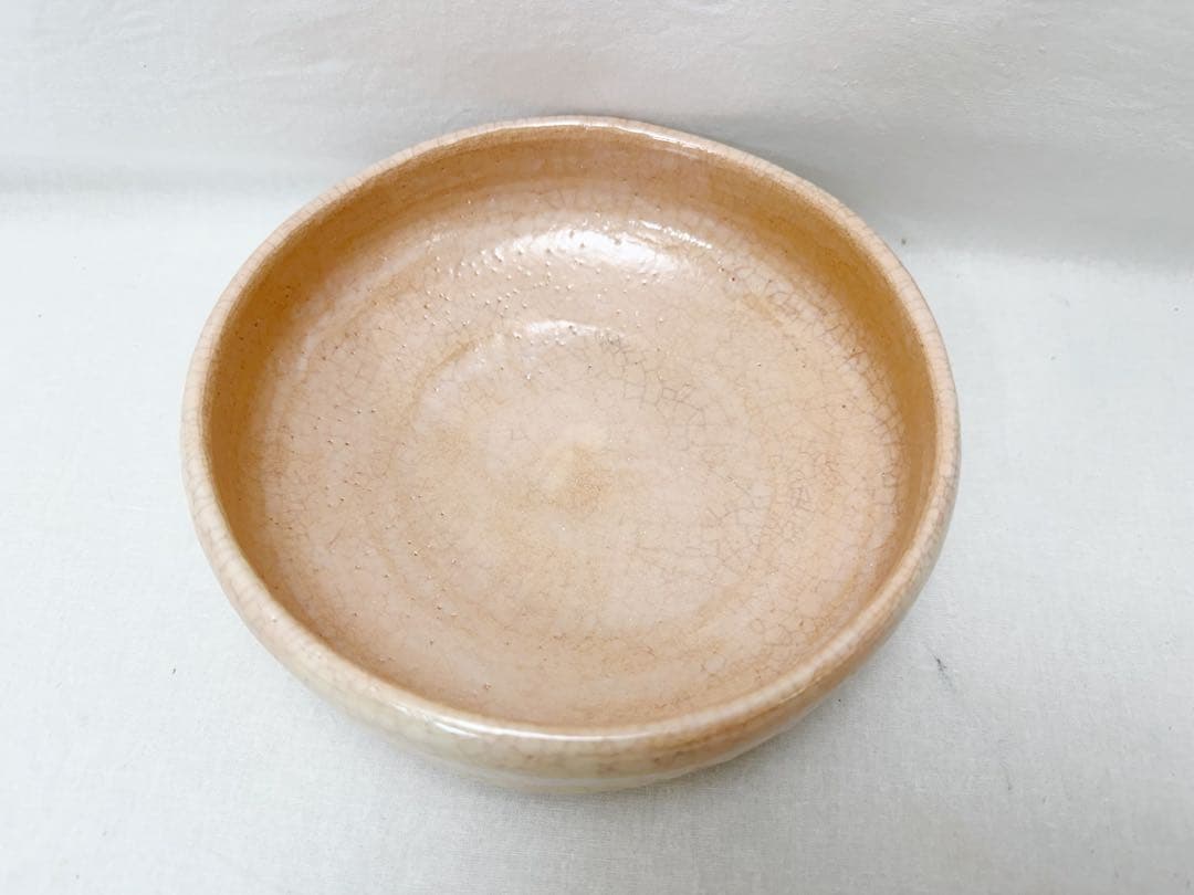 ほぼ未使用 茶道具 吉村楽入作 淡紅釉 灰器 陶印 栞 共箱