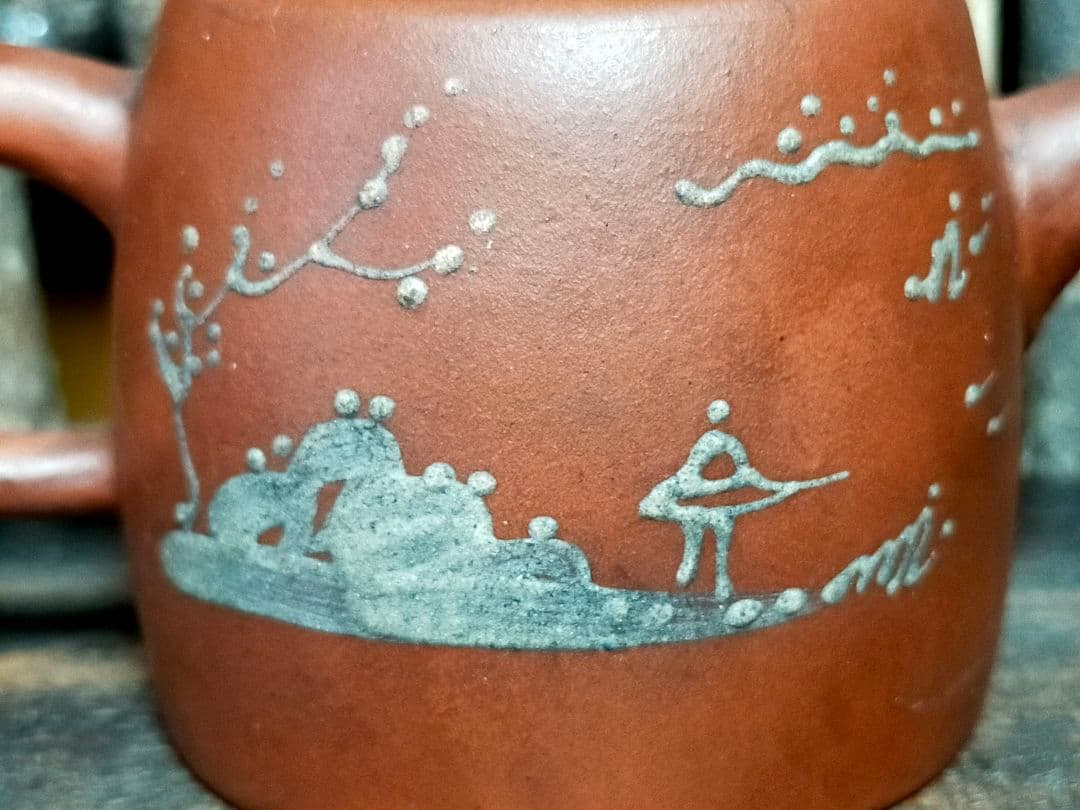 ♥小さな♥　中国　♥朱泥♥　急須　♥　よこ１００ｍｍ　骨董　古玩