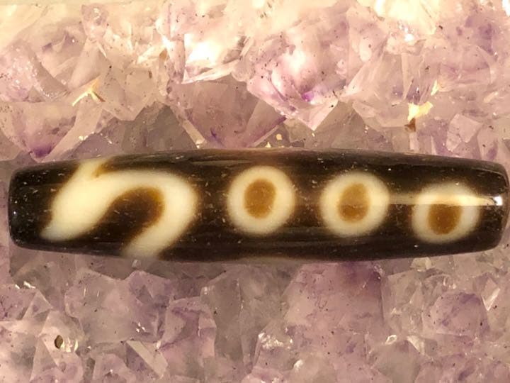 チベットジービーズ 西蔵天珠特殊龍三眼天珠(星)師珠タイガーアイズブレスレット