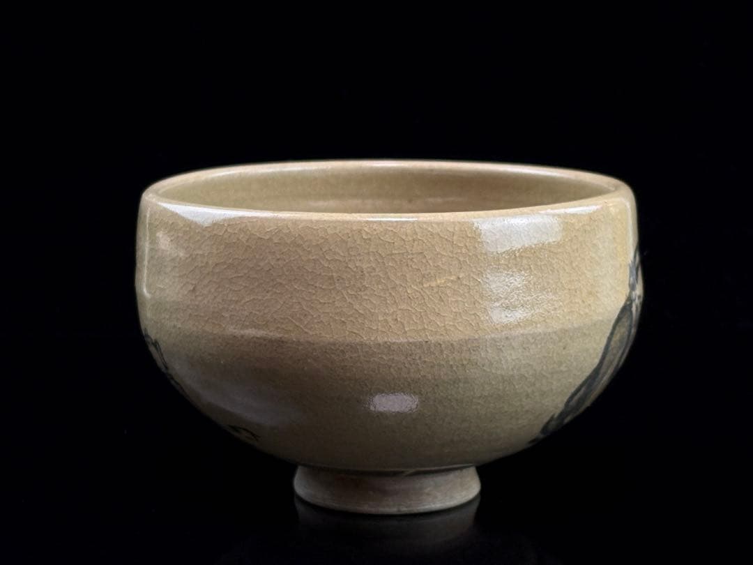 時代物 江戸名工 【青木木米】作 聾米銘 茶碗 時代窯傷あり R7112347