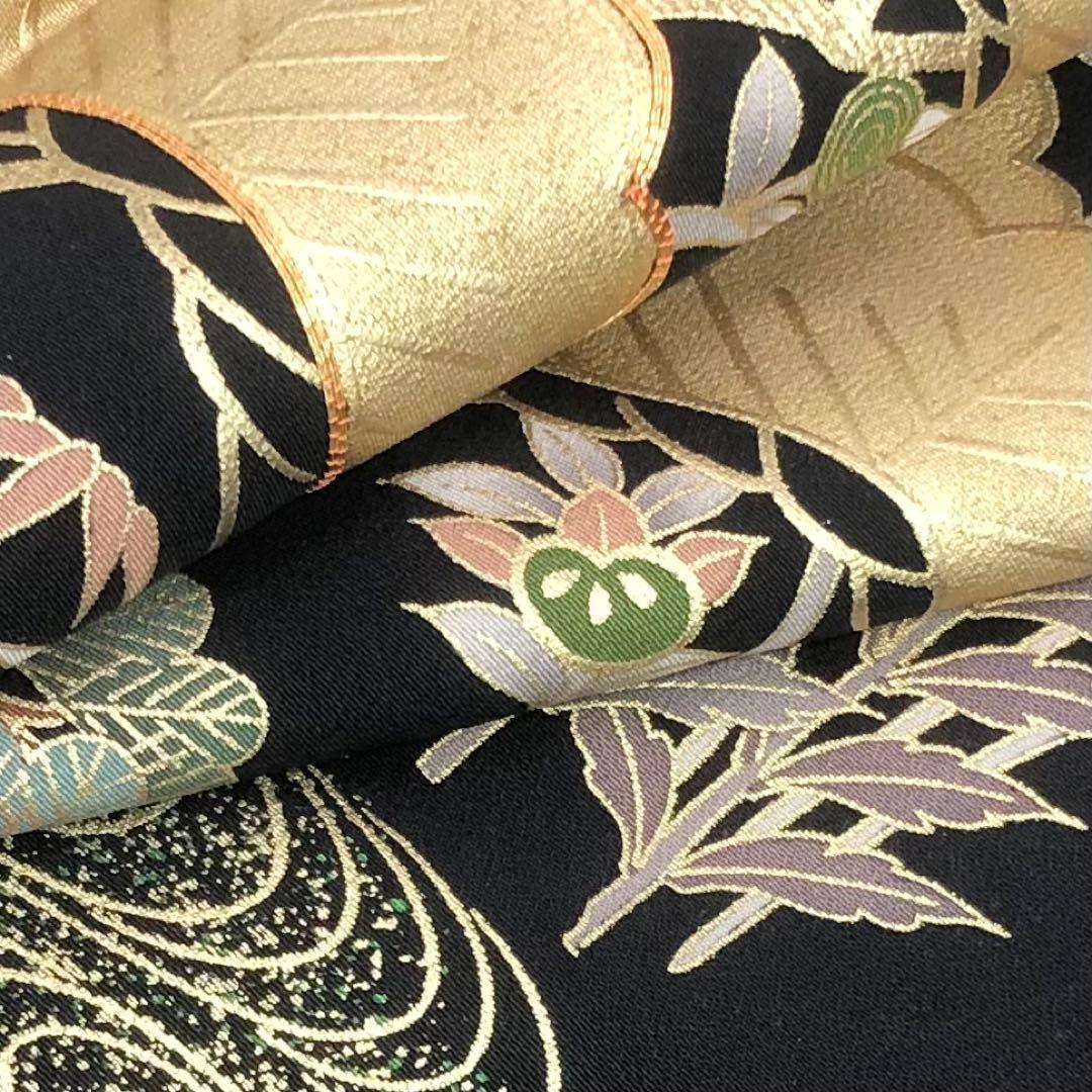 MK-1339 黒留袖 流水 船 松 花模様 金駒刺繍 金彩 トールサイズ