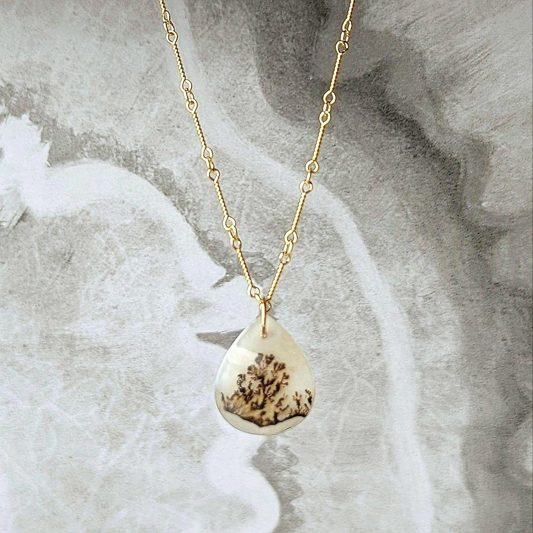 ♢miyumiyu♢K18 デンドリックアゲート4ct チャーム