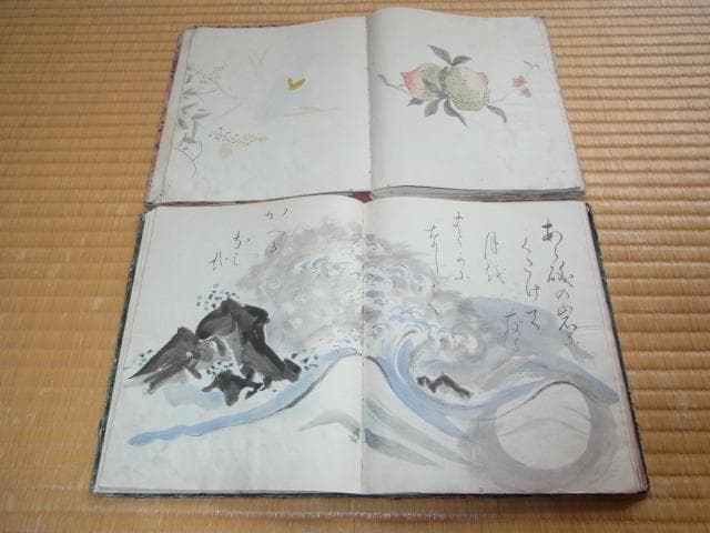 明治30年頃◆桐生市実業家『前原悠一郎』直筆 色付き水墨画集 2冊各100ページ