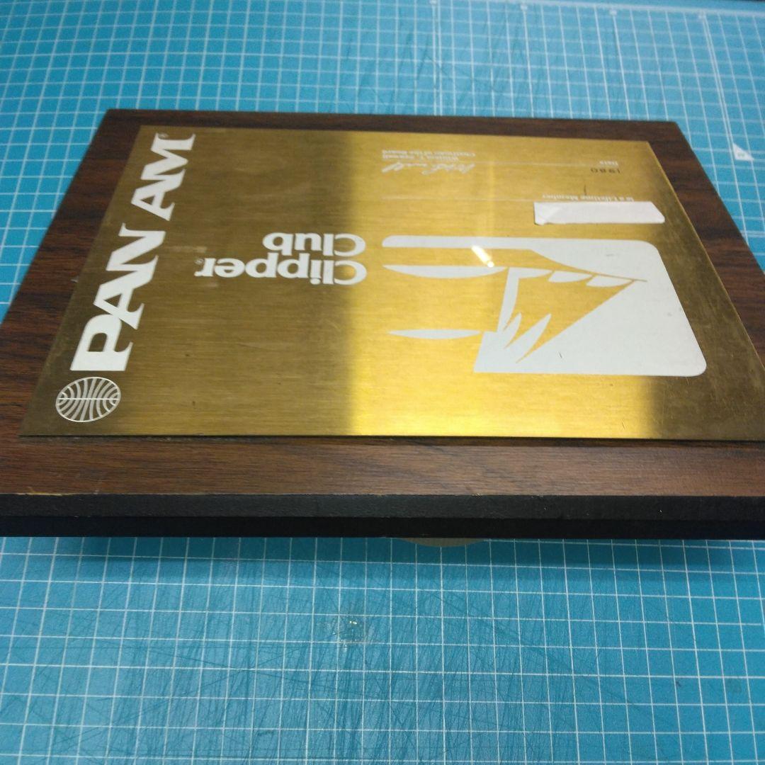 ['80年] パンナム航空 Clipper Club 生涯会員証金属製プレート