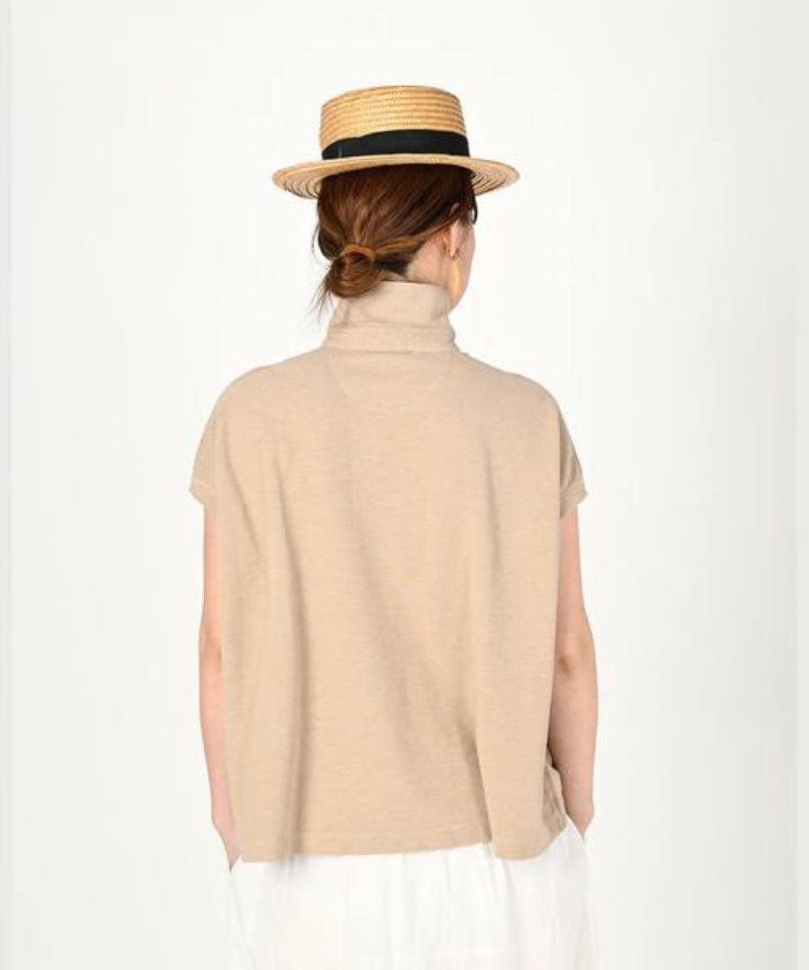 【美品】45R〈日本製〉ジンバブエコットンの45色天竺ポロシャツ　ロゴ刺繍　紺青