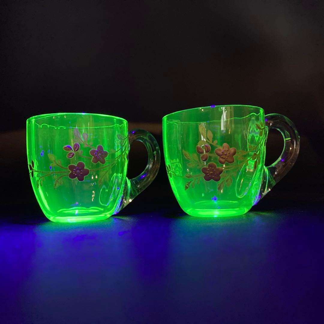 ウランガラス　グラス　ガラスカップ 2個セット