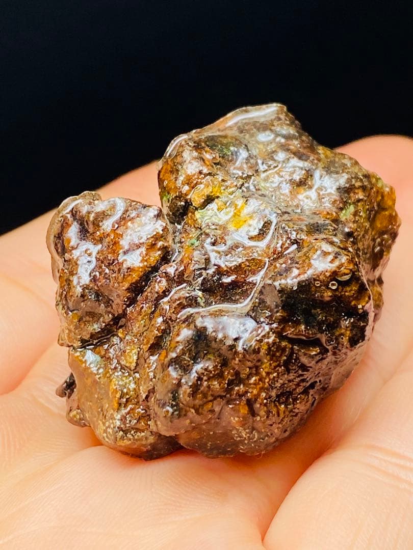 メル24344パラサイト隕石　石鉄隕石　セリコ隕石　原石　コーティング済み