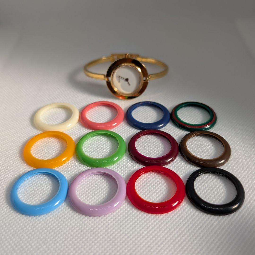 GUCCI アナログ時計 チェンジベゼル 12種 カラフルリング付き グッチ