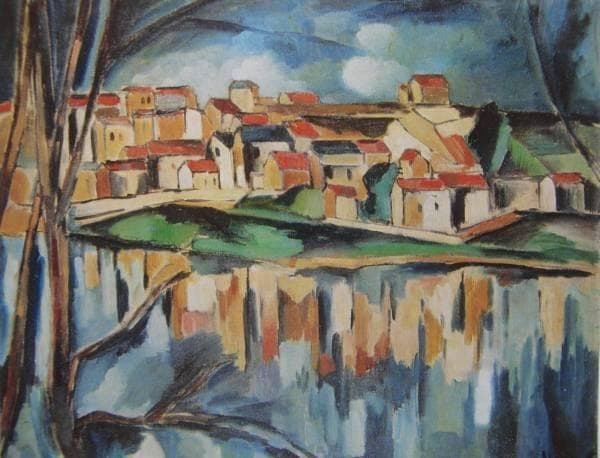 ヴラマンク、サン＝ドゥニ風景、希少画集画、新品高級額、額装付